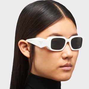 Prada Symbole sunglasses white with slate gray lenses
